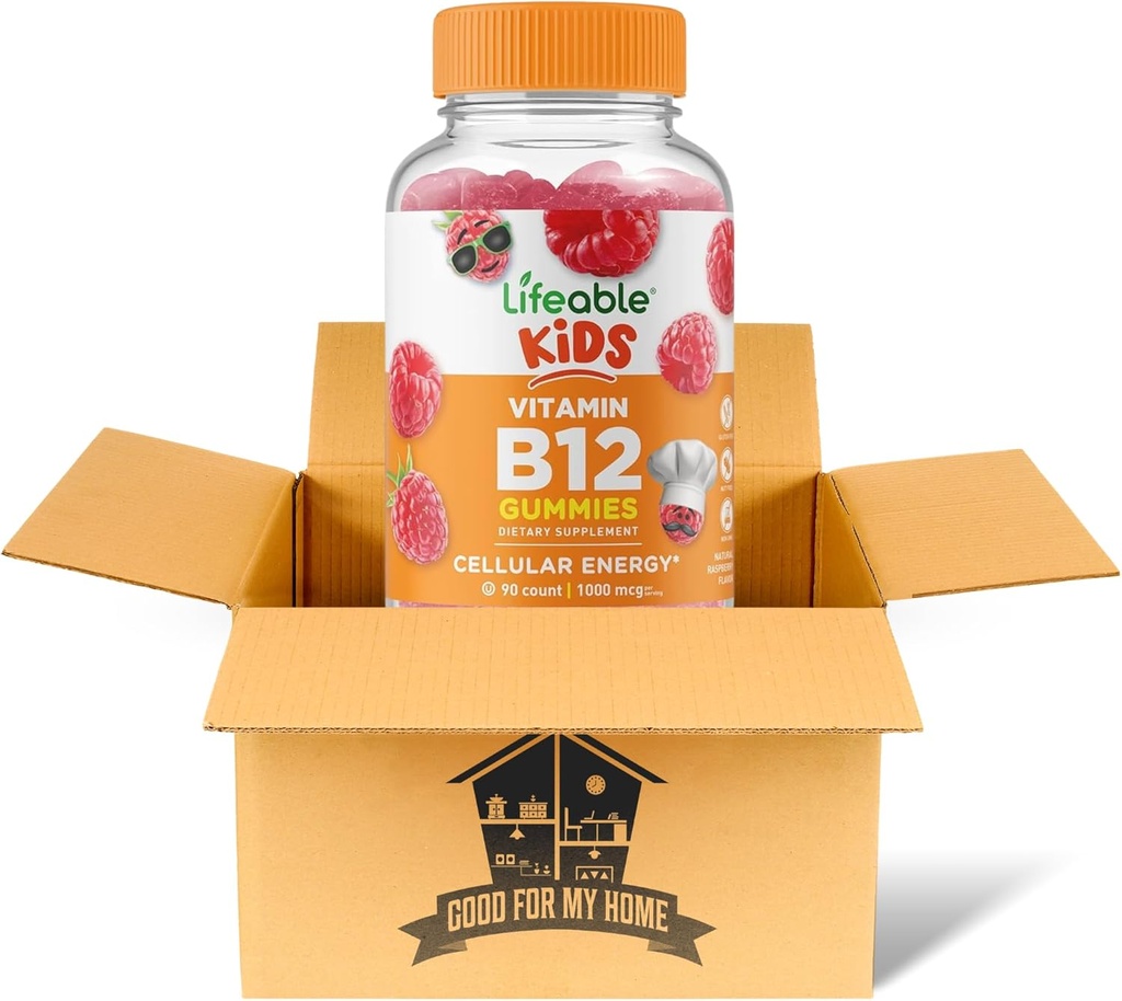 Vitamina B12 Gummies Bundle. Include O sticlă 90 ct Copii cu viață Vitamina B12 Gume. Supliment alimentar, Gluten gratuit, Non Gmo, și Chewable B12 vitamine Gummies. Vine cu o cutie pentru casa mea!