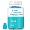 Magneziu Malate Gumries 1000mg, Absorbție îmbunătățită Masticuri de magneziu Suplimentul cu acid Malic pentru energie Boost & Sanatate musculara, 60 Conte