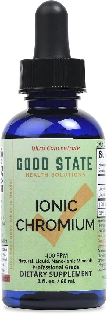 Bun stat de crom ionic concentrat Ultra - 10 picături egal 200 mcg - 100 serviri pe sticla