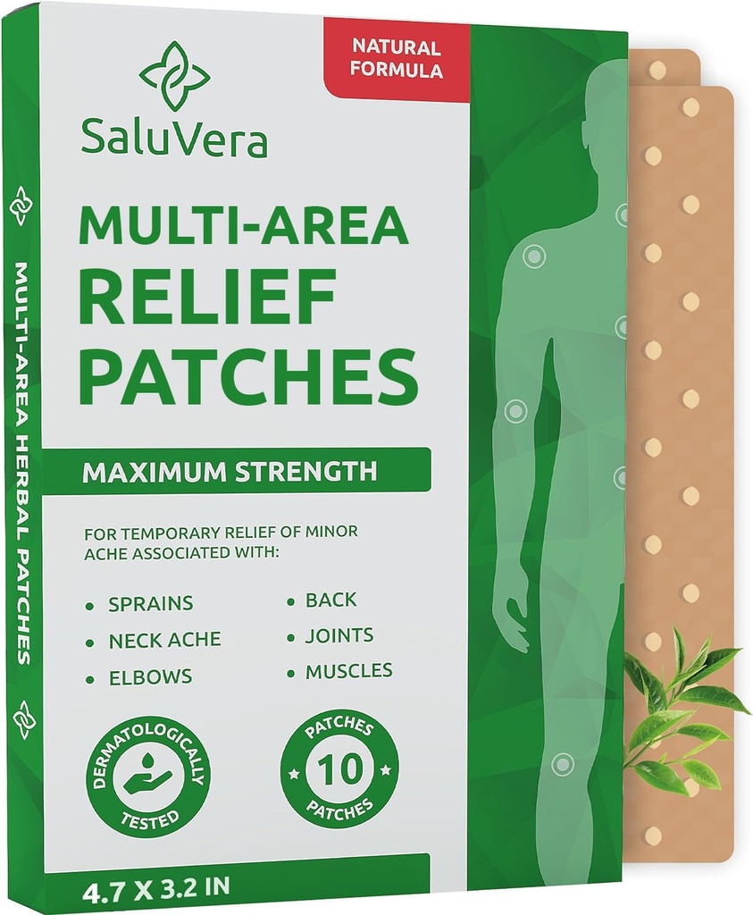 Patch-uri - patch-uri de căldură foarte mari - Putere maximă Natural Muscle & Joint Relief Patches - Rapid-Acționare, Gentle pe piele, Patch-uri calde pentru spate, Umăr, Neck, Knee & Foot,10 Pack (L)