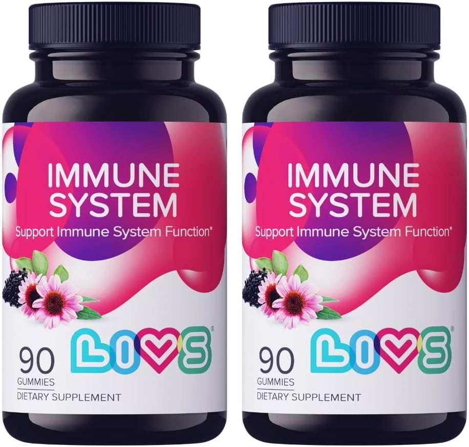 LIVS Immune System Elderberry Gummies pentru adulți și copii 
