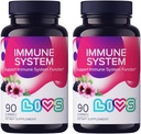 LIVS Immune System Elderberry Gummies pentru adulți și copii 