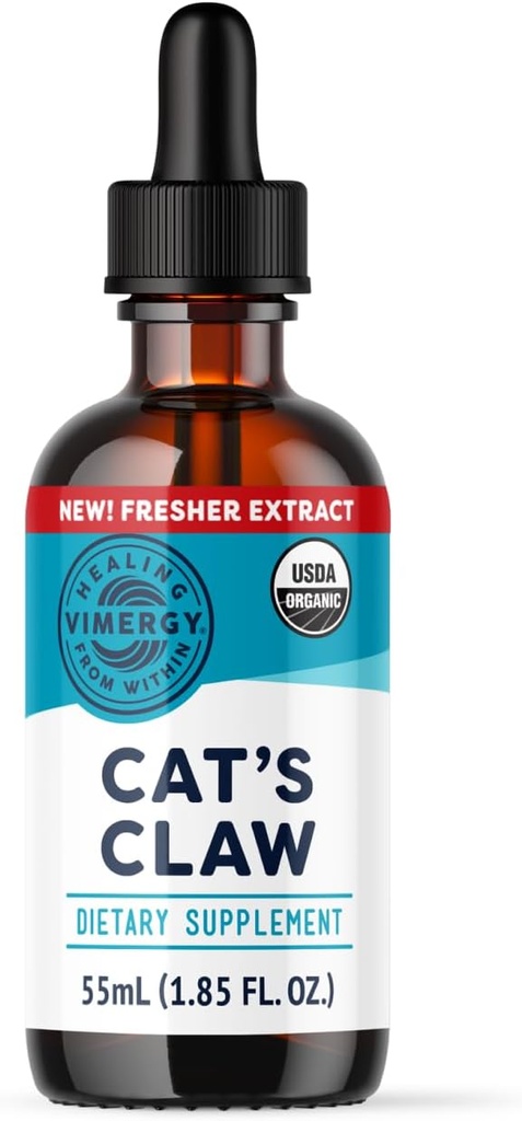 Vimergy Organic Cat’s Claw Liquid – Provides Antioxidant Support* – Benefits The Immune System* – Organic, Vegan, Gluten-Free, Non-GMO – 30 Servings (55 ml)