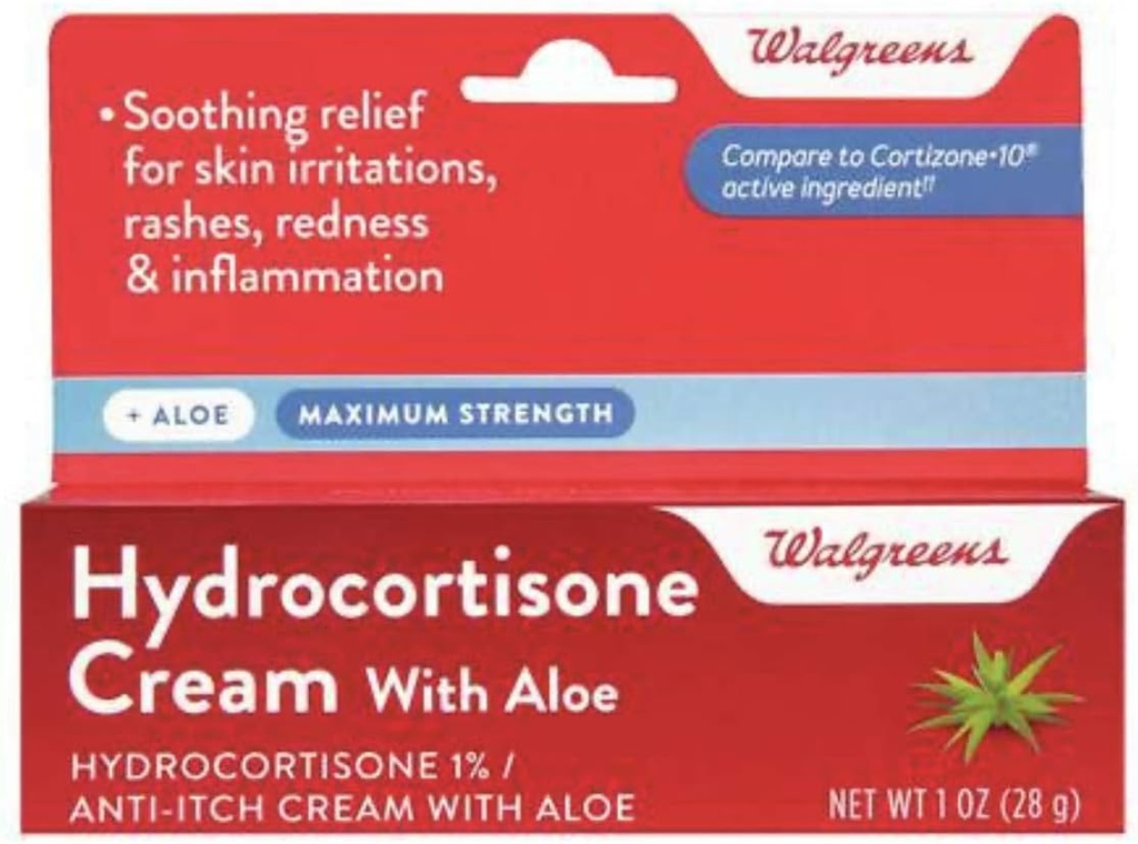 Walgreens Hydrocortizon cu Aloe Cream 1% Maximun Putere