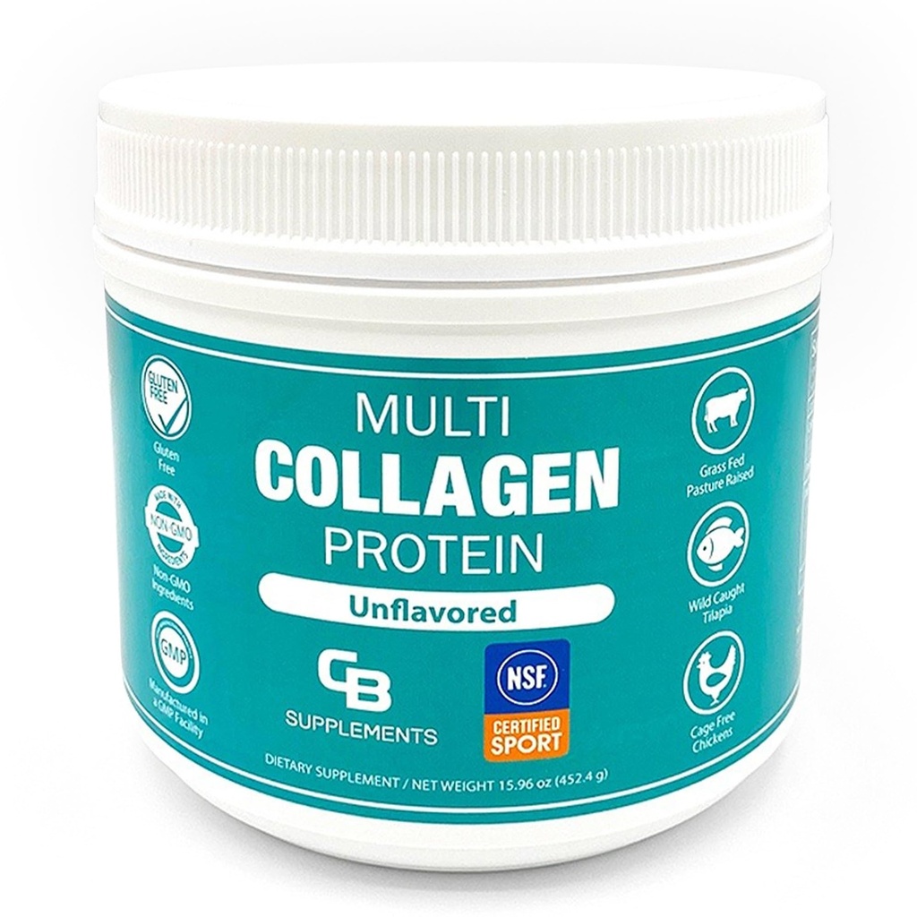 CB Suplimente NSF Certified for Sport Multi Colagen Protein Powder Bone, Piele, Păr, și suport comun 