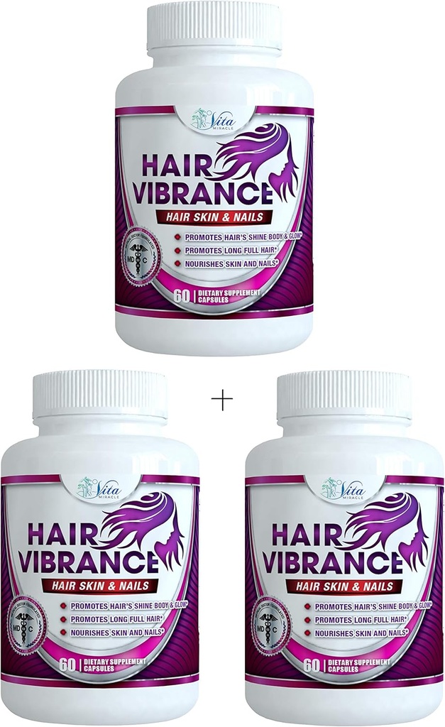 Vibranta parului Piele si unghii Vitamine - Doctor Formulat cu 15000mcg Biotina pentru cresterea parului si 23 Vitamine de crestere a parului pentru mai mult timp Shiny complet sanatos unghii piele si lashes (3 ambalaj)