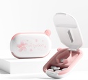 White Pill Splitter mici cu dispozitiv de centrare pentru pastile mici și mici, Cuts Vitamine tablete, Portabil Excelent Pill Crusher pentru Purse Pocket