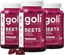Goli Supliment nutritional, Sfecle Cardio Gummy, 180 Count(3 Pachet de 60), 100mg CoQ10 și extract de rădăcină de sfeclă - Gluten-Free, Vegan, Non-GMO, și Gelatină-Free.
