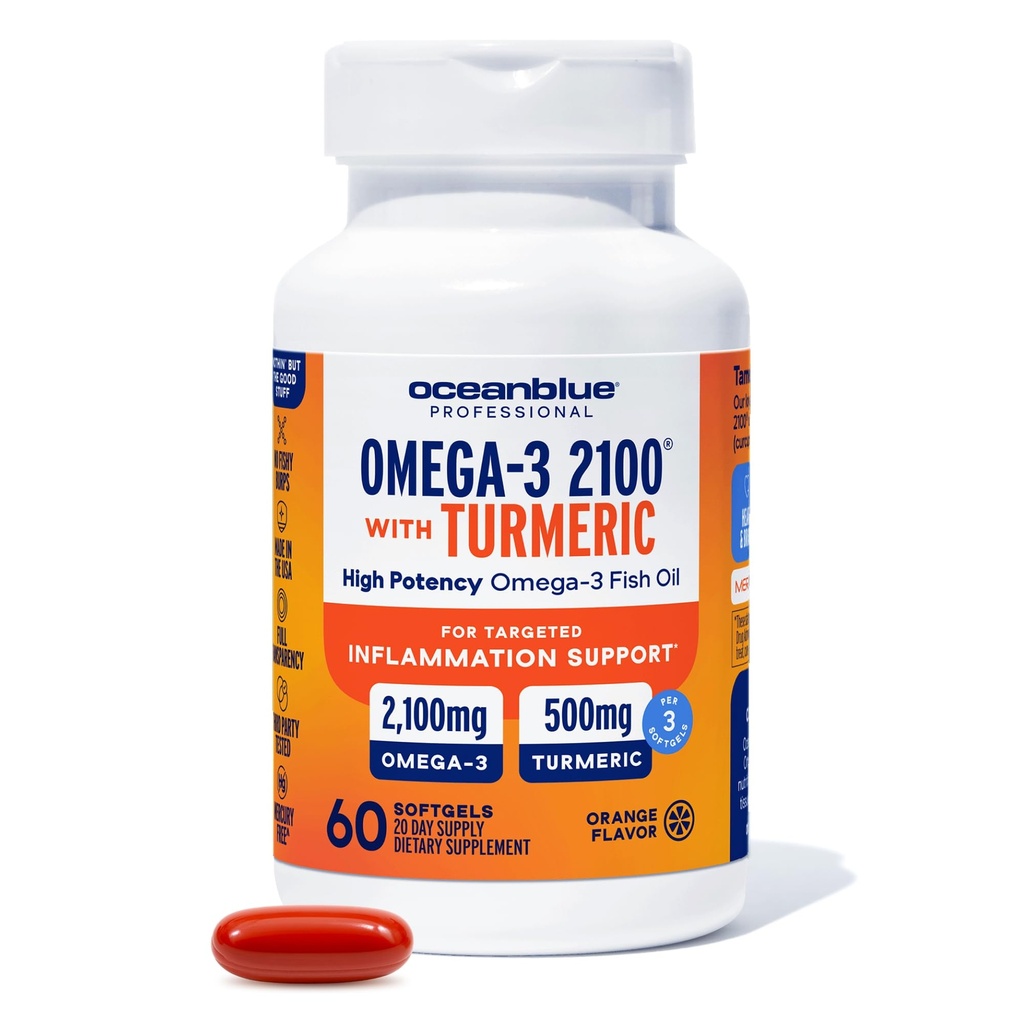 Oceanblue 2100 Triple Putere Omega-3 Ulei de pește cu Turmeric 