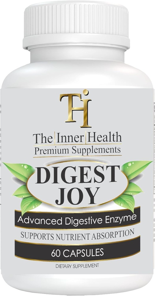 Digest Joy - Advanced Enzyme Blend for Optimal Digestion Support - Amylase, Lipase, Bromelain, Protease, Lactase & Other Enzims(60 Caps vegetale)