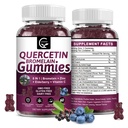Querbetin Gumies cu Bromelain 2378mg - Amestec cu Elderberry, Echinacea Purpurea Extract, Zinc, Vitamina C,D3,K2, Complex Suporturi imune, cardiovasculare & respiratorii, Vegan Gummy pentru Adult & Kid