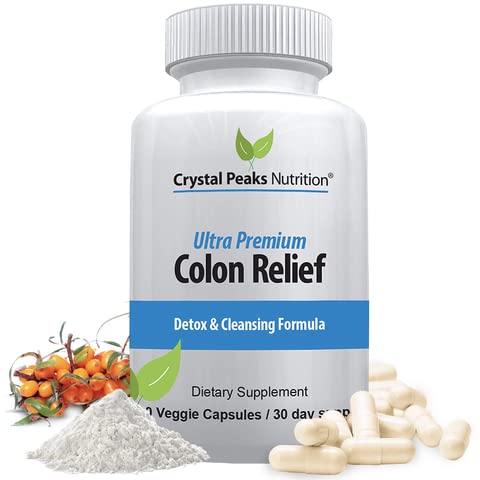Capsule Natural Colon Cleanser pentru Relief Constipație și Gut Cleanse Detox - Cascara Sagrada, Psyllium Husk & Bentonite (60 capsule)