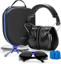 Yewltvep fotografiere protecție ureche arma Range protecție ureche cu earmuffs, ochelari de siguranță arma, dopuri de ureche, caz de stocare greu