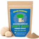 Lion's Mane Extract pulbere de Malama, Organic Fruiting Body Lions Mane Mushroom Powder, Superfood Adaptogenic, Suporturi Memorie, Focus, Brain, & Nervi