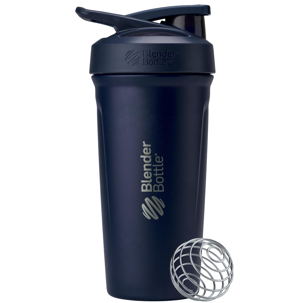 BlenderBottle Sport Izolat din oțel inoxidabil Shaker Sticla cu whisk sârmă, 24-Ounce, Navy 