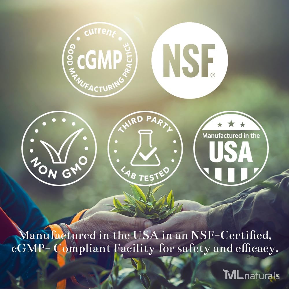ML Naturals Fosfatidil Serine 200 mg (standard) 240 Capsule vegetale. Suportă funcția memoriei și creierului, non-GMO, NSF-Certified & cGMP-Compliant