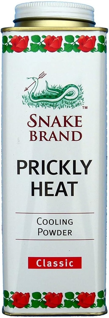 Snake Brand Prickly Heat Cooling Powder for everyday use - Anti-Chafing, Heat Rash Relief, Classic Original Scent (9,9 Oz / 280g)