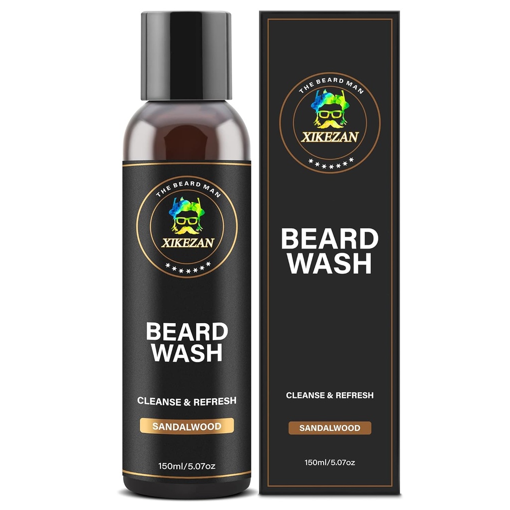 XIKEZAN Beard Wash Shampoo w/Natural Biotin Argan & Jojoba Oils Deeply Cleans Smooths Sooten & Consolidează,Christmas Stocking Stuffers Cadouri de Ziua Tatălui pentru bărbați El tată prietenul soț