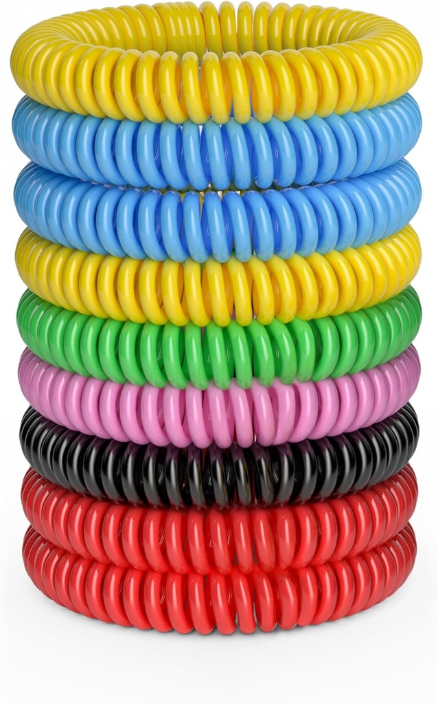 12 Pack Brățari țânțari, Bande de țânțari pentru adulți și copii cu înfășurat individual & DEET gratuit, naturale și impermeabile Brățări Citronella pentru drumeții de camping