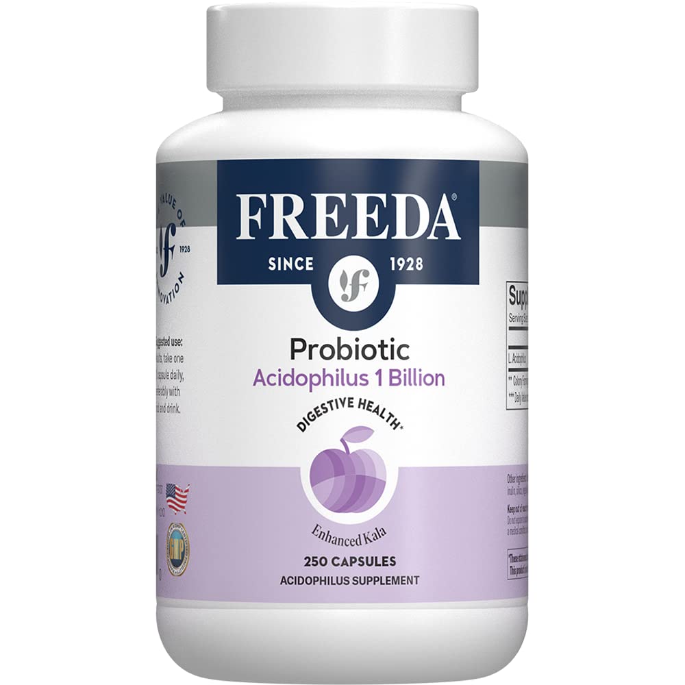 FreeDA Acidophilus Probiotic 1 Miliarde CFU - Lactobacillus Acidophilus Probiotice pentru femei si barbati - Probiotice pentru femei pentru sanatate digestiva - Suplimente pentru sanatate gutoasa pentru femei si barbati (250 capsule)