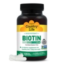 Country Life High-Potency Biotin 10mg - Vegan & Gluten-gratuit Biotin Supliment pentru piele si unghii, metabolice energetice - Biotin 10000mcg Capsule