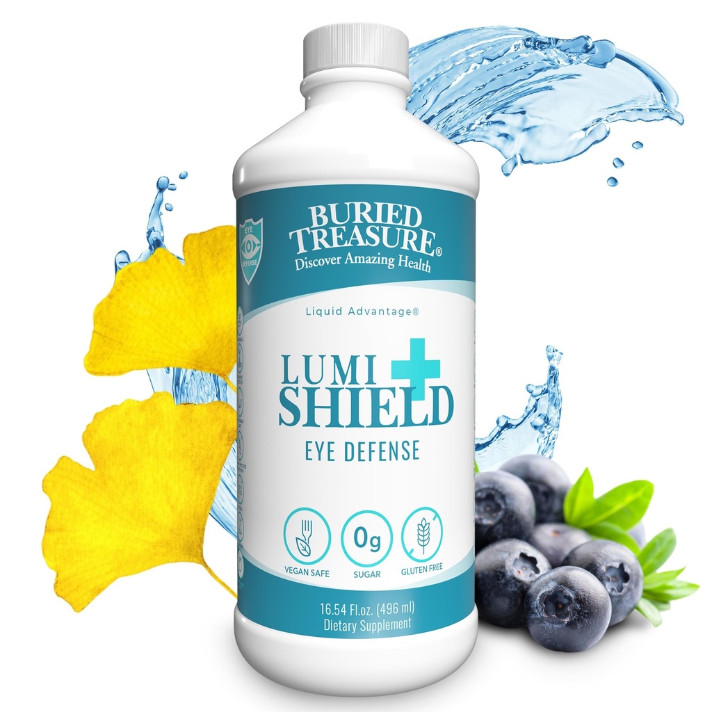 Comoara îngropată LumiShield Plus - Aroma de mentă 16 oz. Suport pentru sănătate ochi în supliment lichid