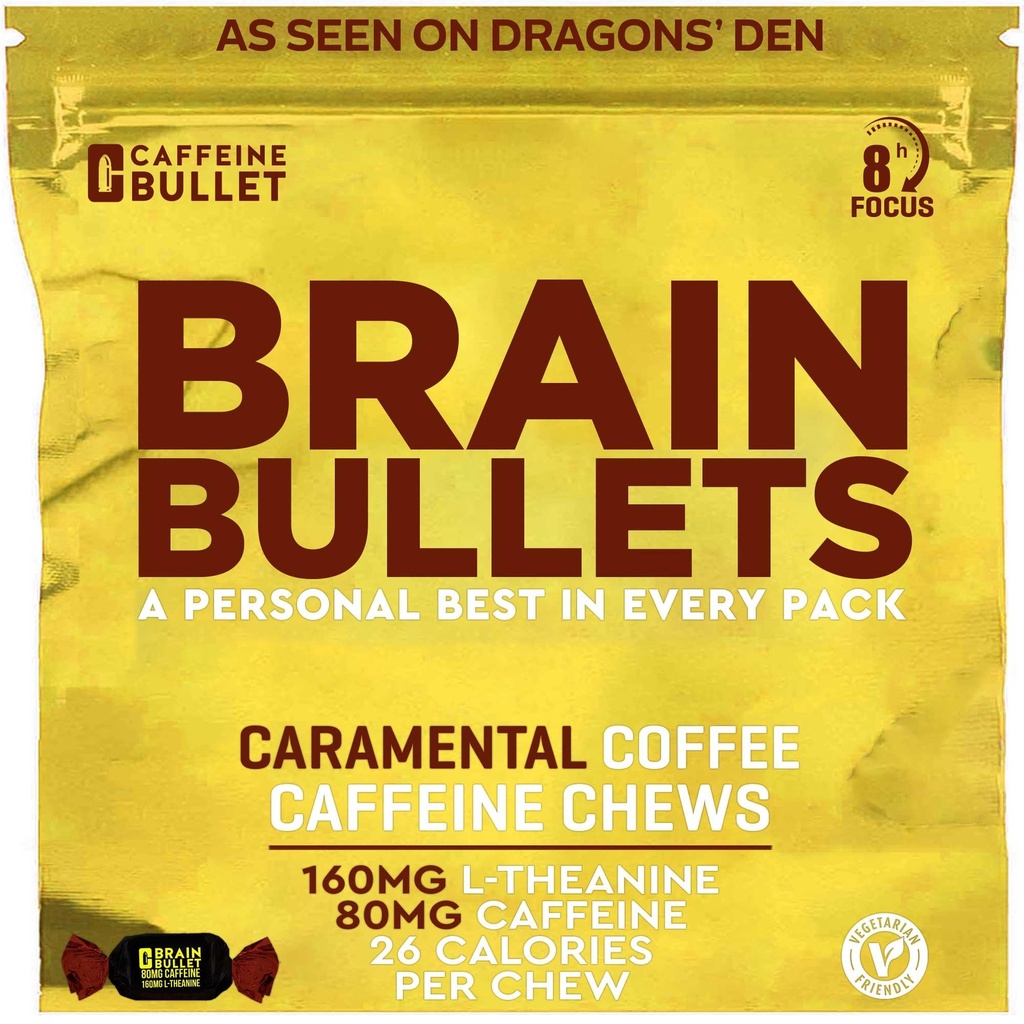 80mg Caffeine & 160mg L-Theanine Focus Îmbunătățirea energiei Chews (40 serviri) 