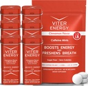 Viter Energy Original Cafeine Mints Cinnamon Flavor 6 Pack și 1/2 Pound Bulk Bag Bundle - 40mg Cafeina, B Vitamine, Sugar Free, Vegan, Booster energie puternic pentru focus și alertă
