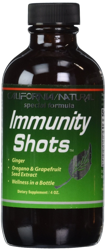 California Imunitate Naturală Shots 4oz Sticla Zinc, Ecologic Root Ginger, Ulei Oregano - Potent & Pure Immune System Booster - Immune System Support (Pachet de 1)