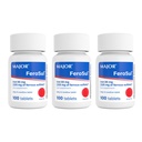 MAJOR Ferosul - Sulfat feros 325 mg comprimate cu 65 mg de fier elementar - Supliment de fier pentru femei, Barbati - rosu - 100 Conte (3 ambalaj)