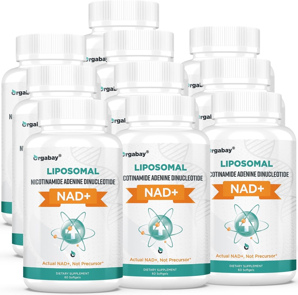 Orgabay Liposomal NAD. Supliment 500 mg, Absorbţie mare, Boost NAD+ cu TMG 250 mg, actual NAD Plus mai eficient decât Nicotinamida Riboside, Suport energie celulară, Îmbătrânire sănătoasă 