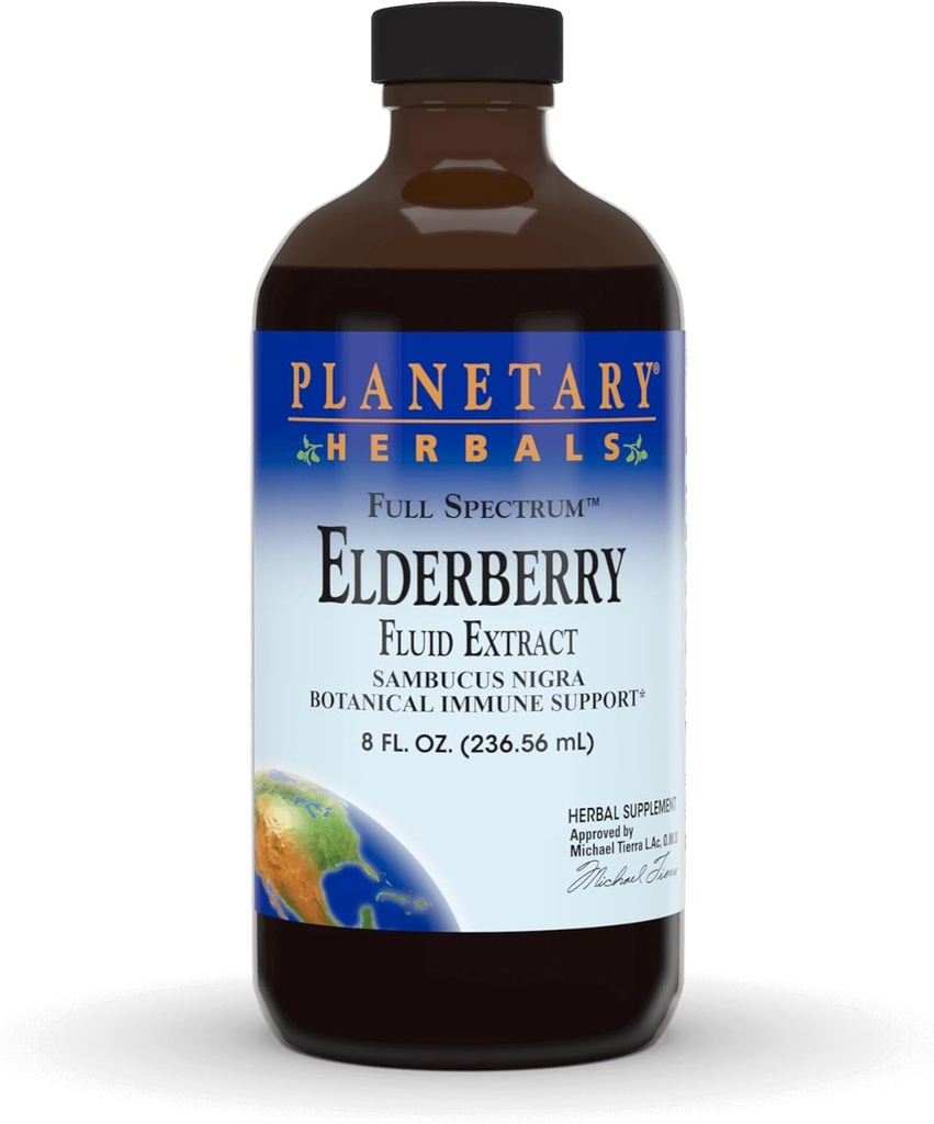 Herburi planetare Extract de lichid elderberry, Spectrum complet 5 ml Suport imun botanic - 8 lichid oz
