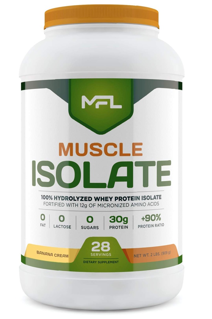 MFL 100% Izolat Proteină L 30g de proteine l 12g Aminoacidi l Keto Friendly l Carbs scăzut l 2 lbs. (Banana Cream)