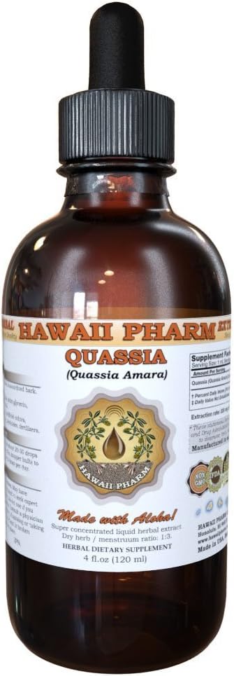 Quassia (Quassia Amara) Extract lichid, Tincture, Herbal Supplement, Hawaii Pharm, Made in USA, 4 fl.oz