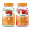 Vitamină vie C 1050mg + vitamina D3 + vitamina K2, Gummie Bundle - mare Tasting, Supliment de vitamine, Gluten gratuit, OMG gratuit, Gummy masticabil