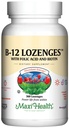 Maxi Health Vitamina B12 Lozenges cu acid folic și Biotin - Sublingual B12 Vitamine Aroma de căpșuni - Vegetarian Kosher B 12 Vitamină pentru producția de celule roșii de sânge și energie (surse 360)