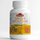 Mega EPA/DHA, Premium Quality 60 softgels, Fish Oil Supplement with EPA & DHA - Promovează Heart & Brain Health - Non-GMO - 60 Servings