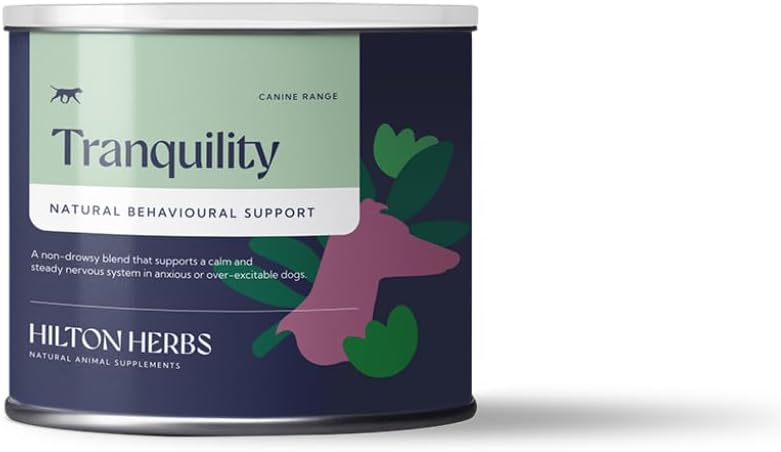 Hilton Herbs Canine Tranquility Supliment pentru anxietate / Nervi / Stres la câini, 4.4 oz Tub
