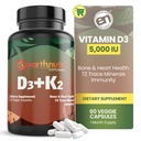 EarthNutri Vitamina D3 K2 Supliment 5000 UI 