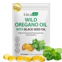 Capsule de ulei Oregano, 2 în 1 ulei de Oregano cu ulei de semințe negre, capsule de ulei Oregano, ulei organic de extract de Oregano, non-GMO, gluten gratuit