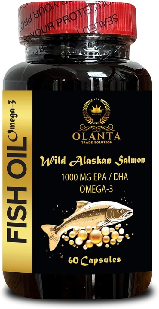 Omega 3 ulei de pește - sursă Omega 3 Supliment, ulei de pește sălbatic-a prins, Omega organic 3 suplimente acid gras burpless 1 flacon 60 capsule