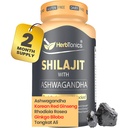 Herbtonics Shilajit pentru bărbați și femei cu Ashwagandha, coreean Red Ginseng, Rhodiola Rosea, Ginkgo Biloba, Tongkat Ali 