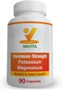 Invita Supliment de magneziu potasic (90 capsule) Complex de magneziu cu absorbţie mare de potasiu cu Aspartat & Clorura - susţine sănătatea cardiovasculară, musculară şi nervoasă - fără OMG-uri şi gluten