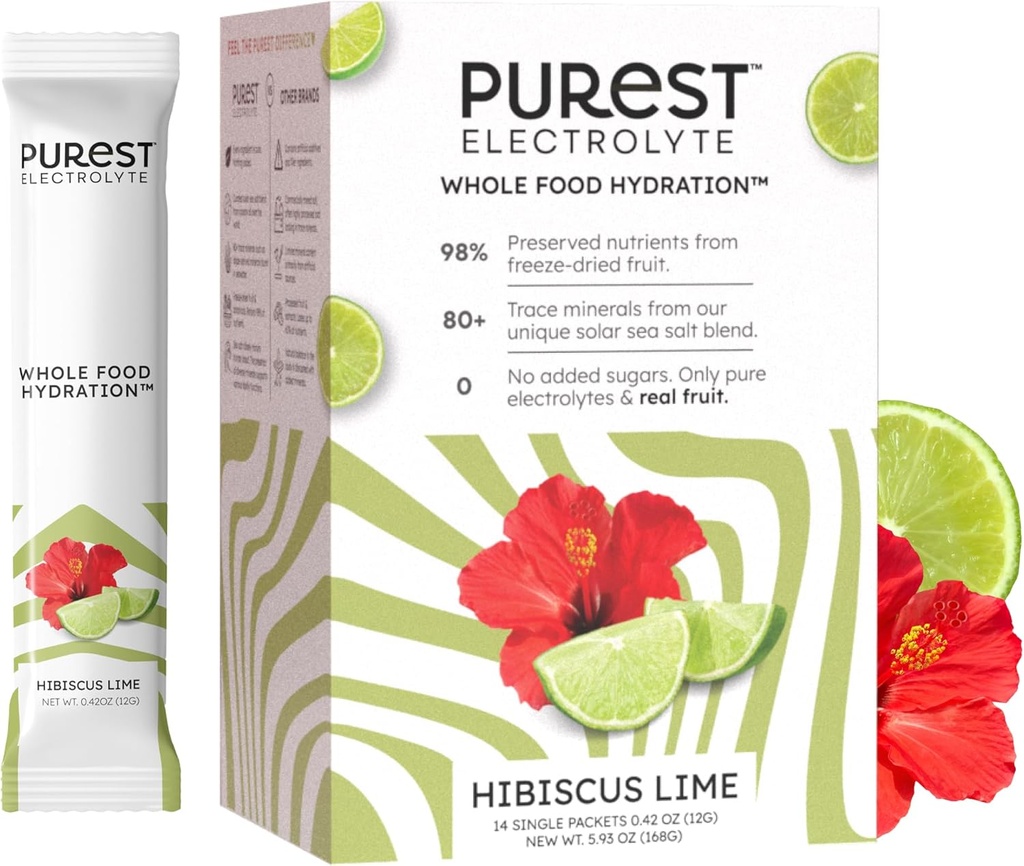 Cunoaște Brainer Purest Electrolyte Hibiscus Pachete cu pulbere de lămâie 