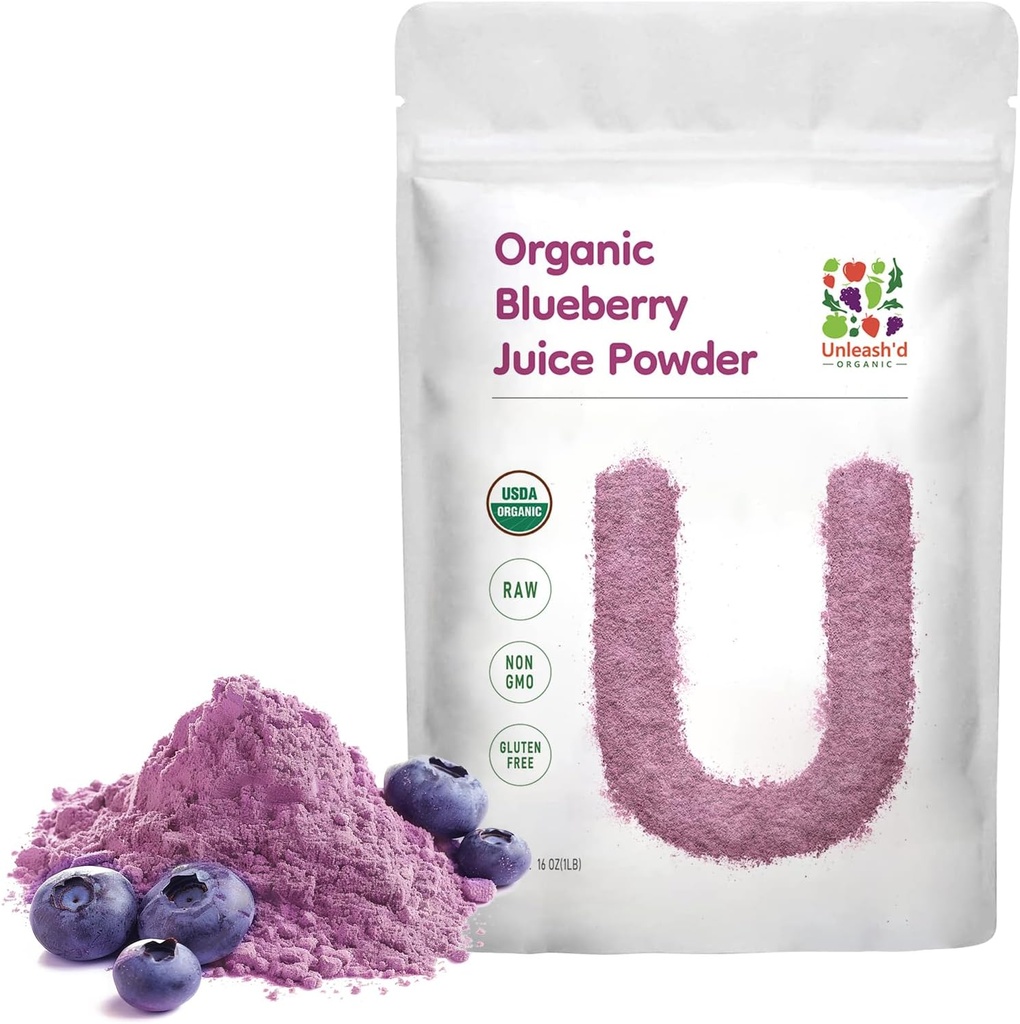 UNLEASH'D ORGANIC Organic suc de fructe Pudră 16 oz 100% Pure Natural Green Food, bogat în antioxidanți și vitamine, SIDA Digestia și stimulează funcția imunitară