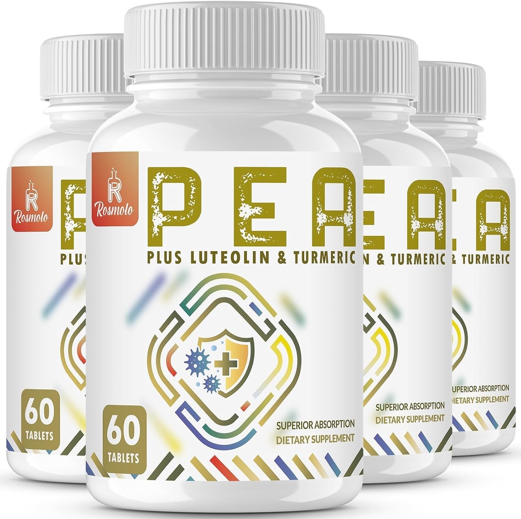 1500 MG Palmitoiletanolamidă cu luteolin 98% & Turmeric, absorbţie ridicată, supliment de mazăre Micronized pentru Discomfort Management - SUA Made - 240 comprimate