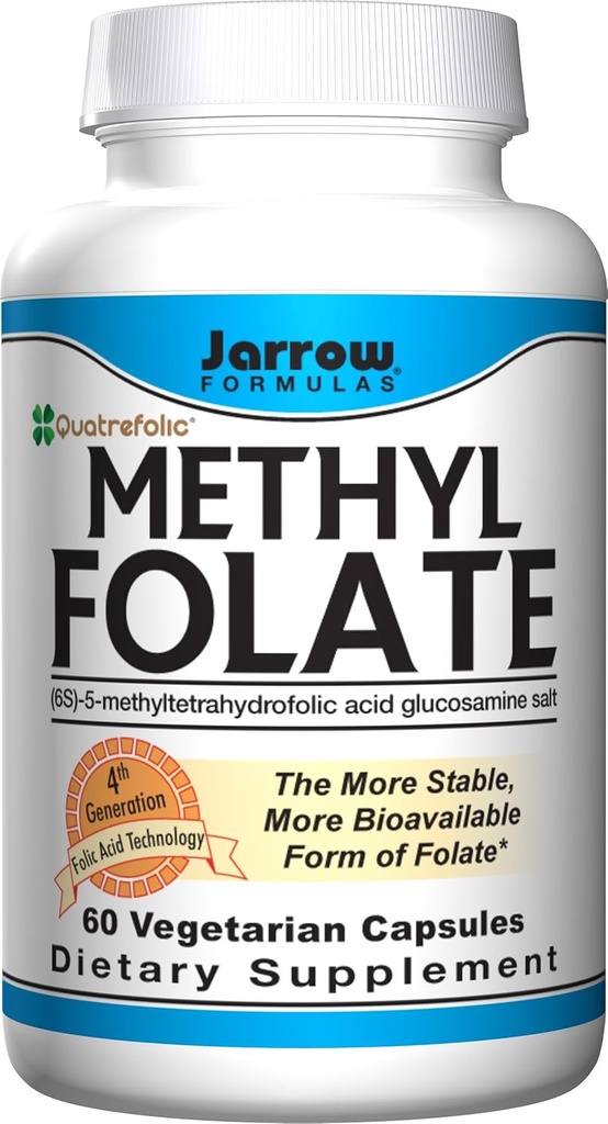 Jarrow Formulas Metil Folate 5-MTHF Supliment nutritional, 400 Mg, 60 Count (multi-pack)