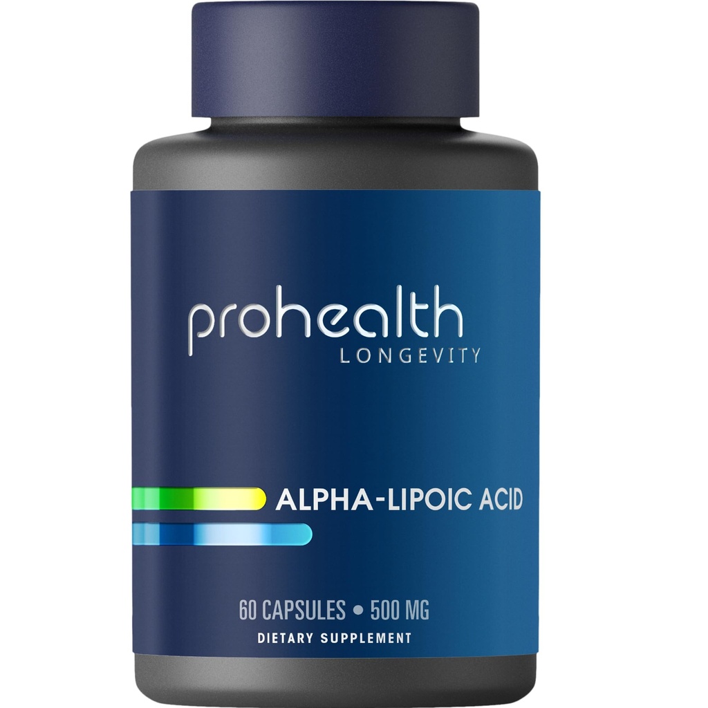 ProHealth Alpha Acid lipoic de mare potenta 1000mg promovează metabolismul, mai tineri în căutarea pielii, și energie celulară. Luptă împotriva oboselii şi a ceţurii cerebrale, protejează inima, creierul şi sănătatea ficatului. 30 Servitori.