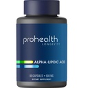ProHealth Alpha Acid lipoic de mare potenta 1000mg promovează metabolismul, mai tineri în căutarea pielii, și energie celulară. Luptă împotriva oboselii şi a ceţurii cerebrale, protejează inima, creierul şi sănătatea ficatului. 30 Servitori.
