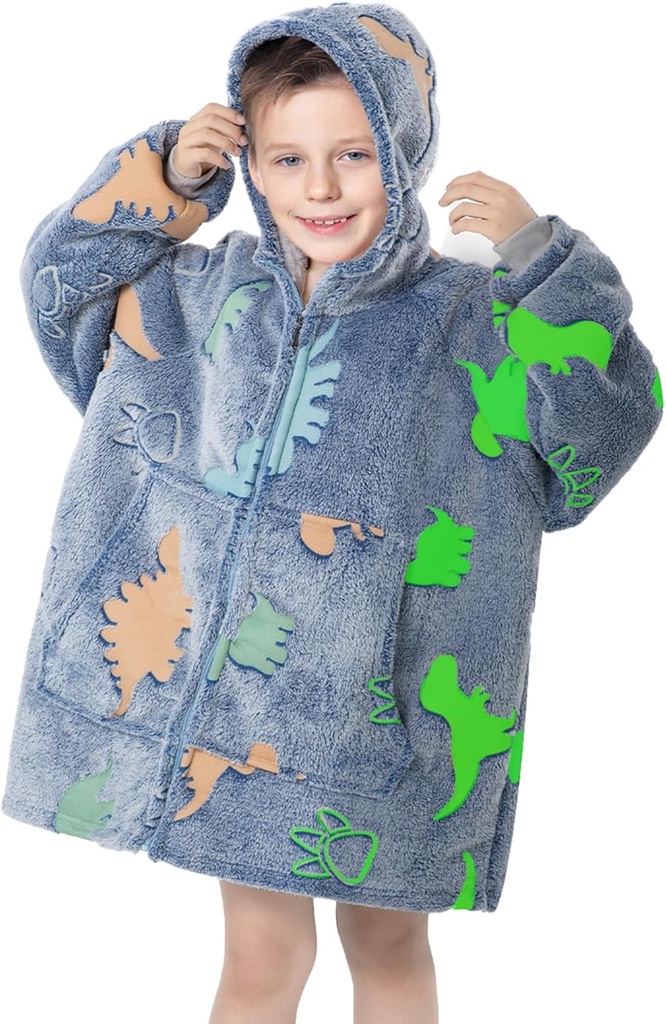 MeMoreCool Blanket Kids Blanket Hoodie, Hooded Blanket Kids Comfy Blanket Sweatshirt, Toddler Blanket cu Hood